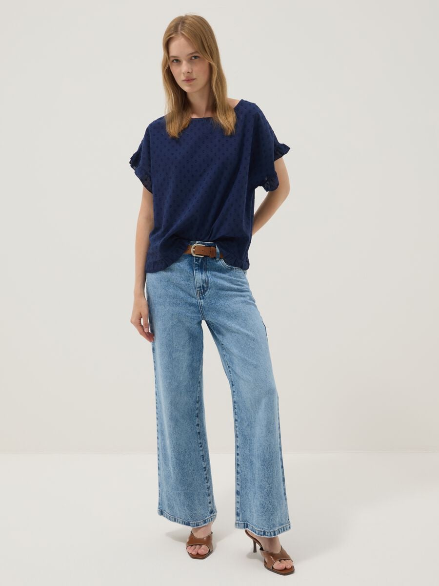 Blusa blu in puro cotone_1