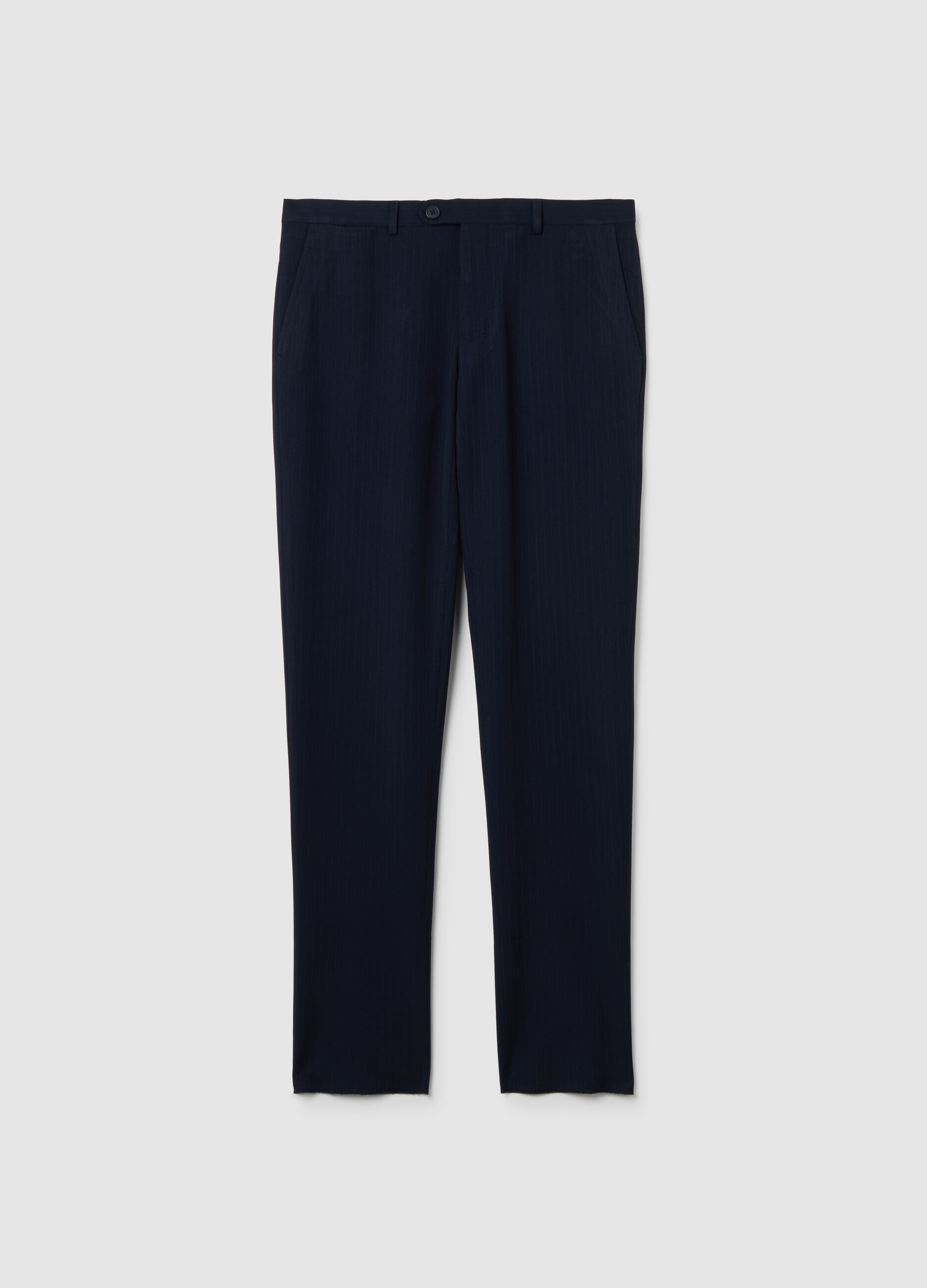 Blue slim trousers in stretch fabric