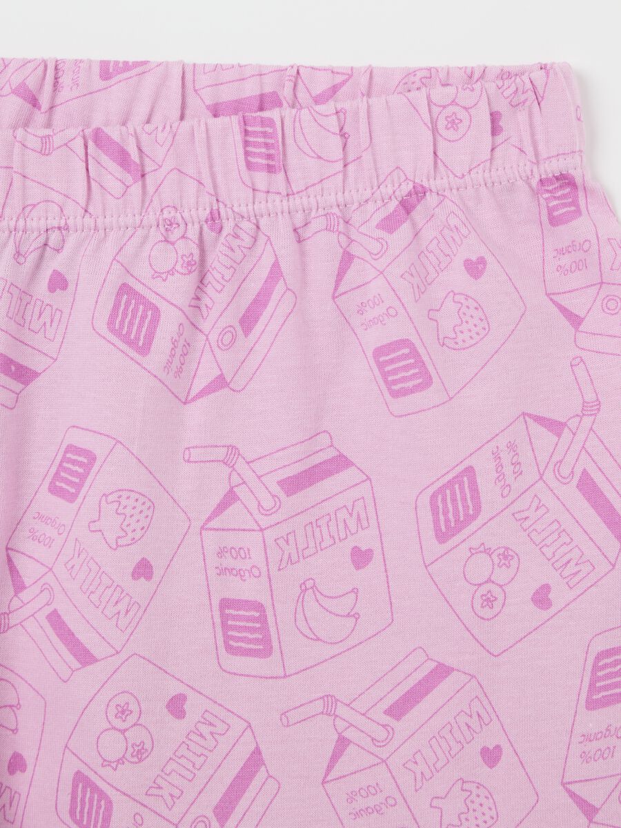 Pigiama corto da ragazza in puro cotone rosa regular fit_3