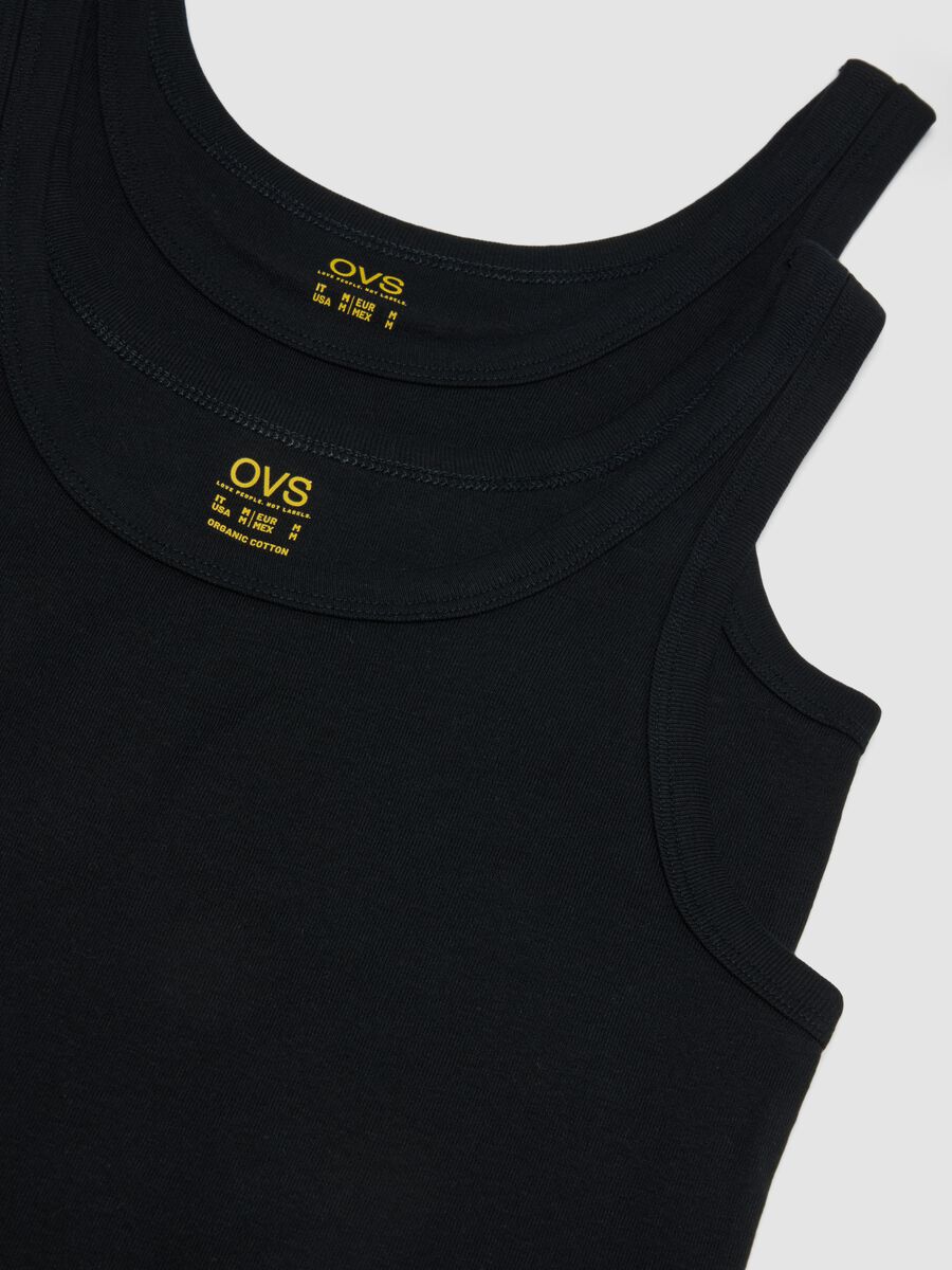 2-pack of black crew-neck vests in pure organic cotton_1