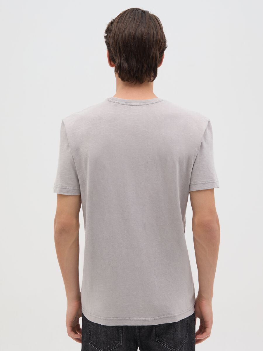 Men's grey pure cotton T-shirt regular fit_3