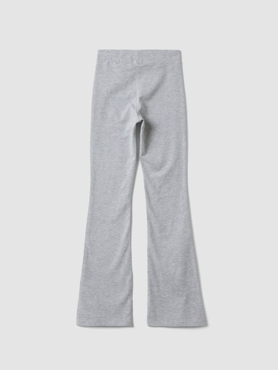 Leggings grigi flare in cotone organico elasticizzato per ragazza_5