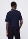 Openwork polo shirt in blue cotton_2
