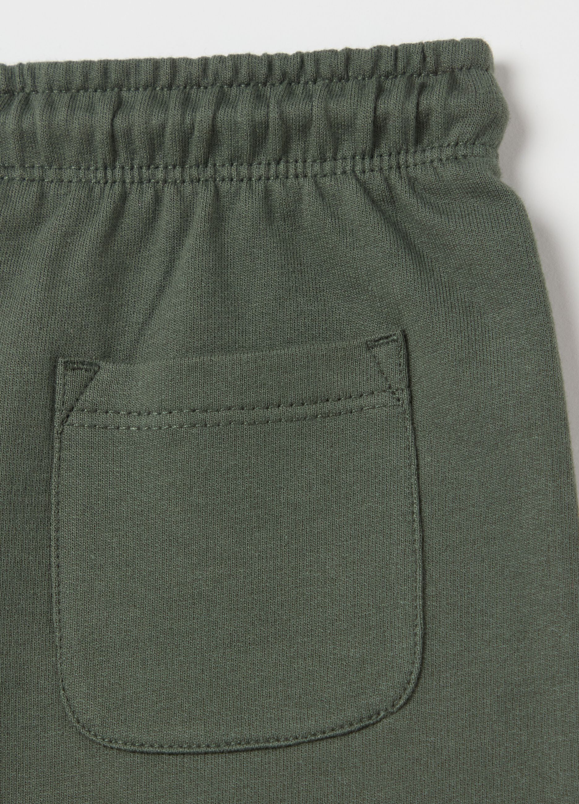 Bermuda shorts in French terry with drawstring
