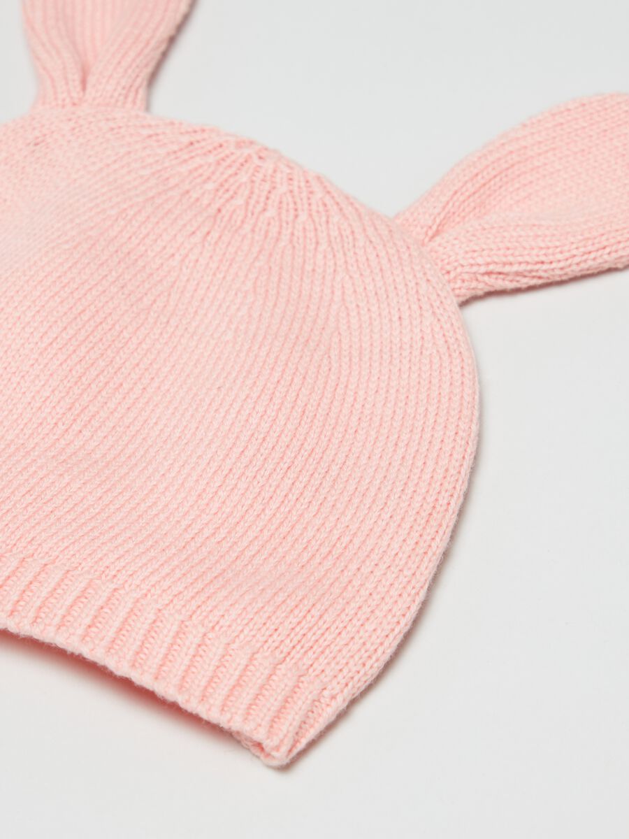Berretto in maglia di cotone con orecchie _2