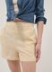 Regular-fit pure cotton shorts with yellow and white stripes_3