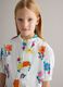 Girl's regular fit multicolour pure cotton shirt with flowers_2