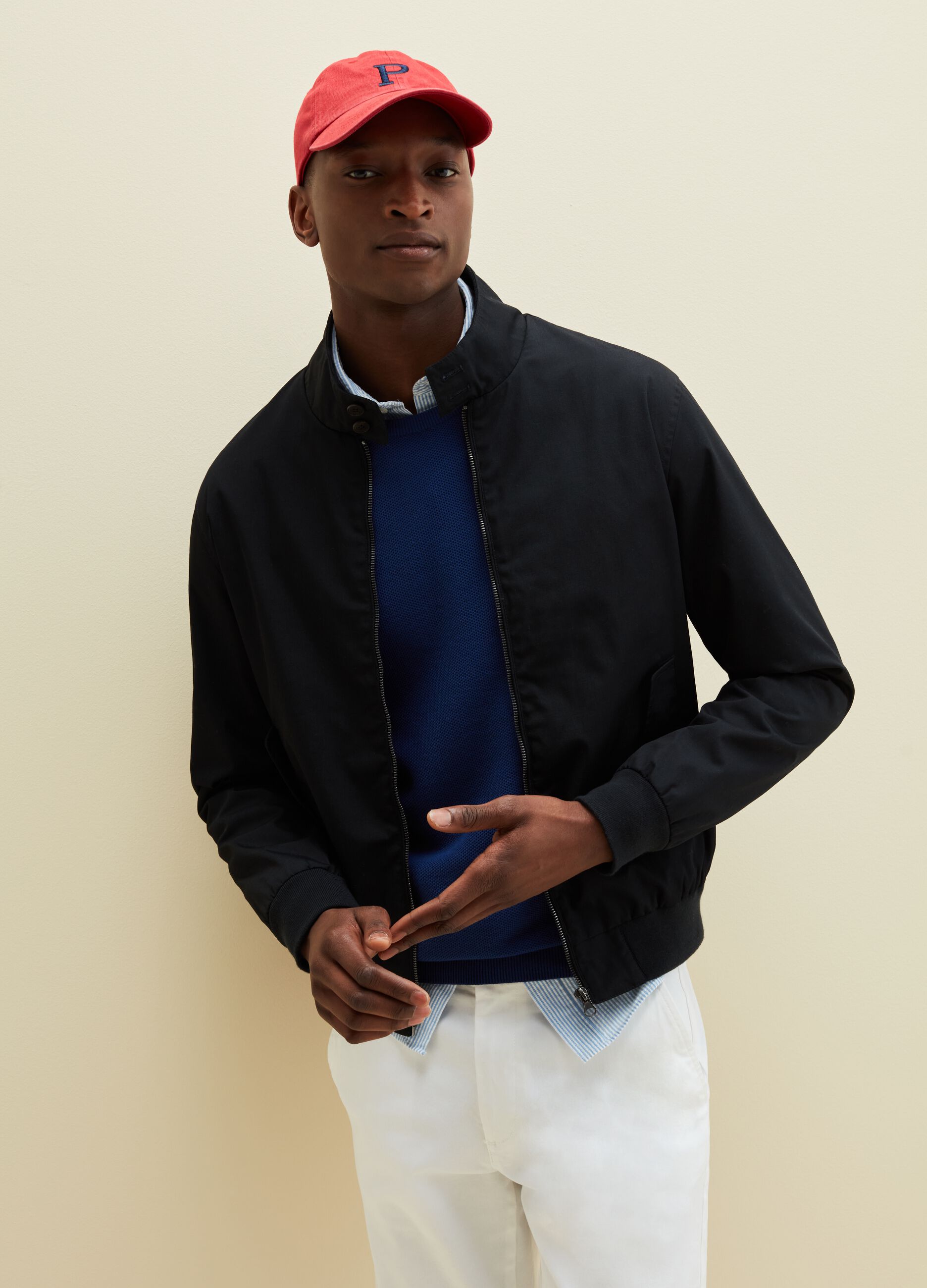 Full-zip jacket with high neck