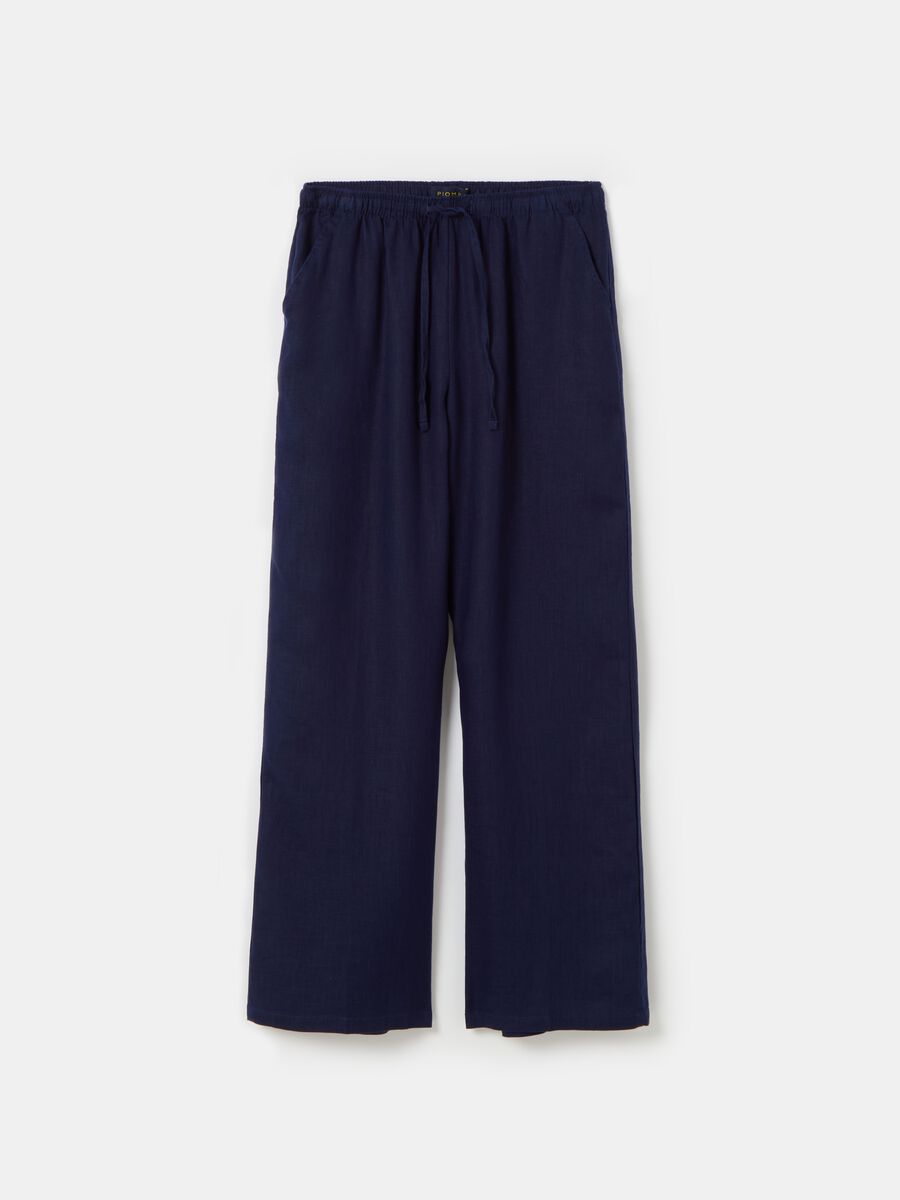 Wide-leg fluid trousers in linen_3