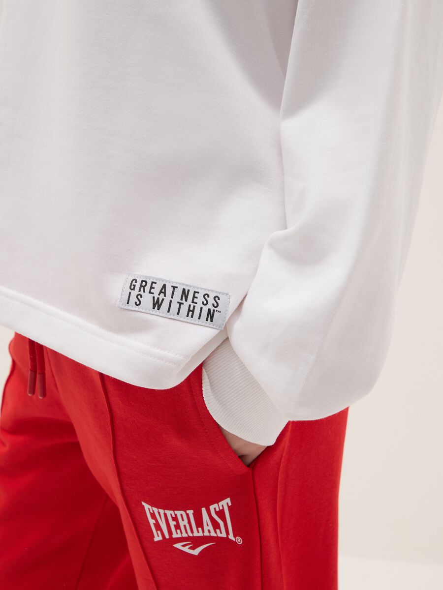 White long sleeve cotton blend regular fit top with logo_3