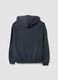 Hoodie grigia in misto cotone con strass relaxed fit_2