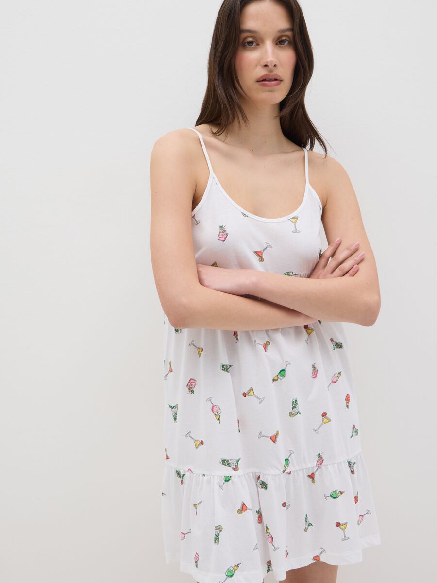 Women's Long Dress in Pure White Cotton_1