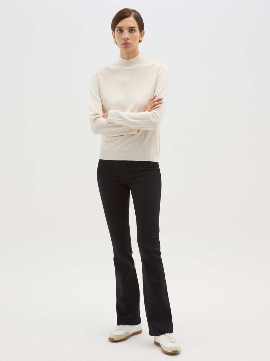 White regular fit high-neck sweater_1