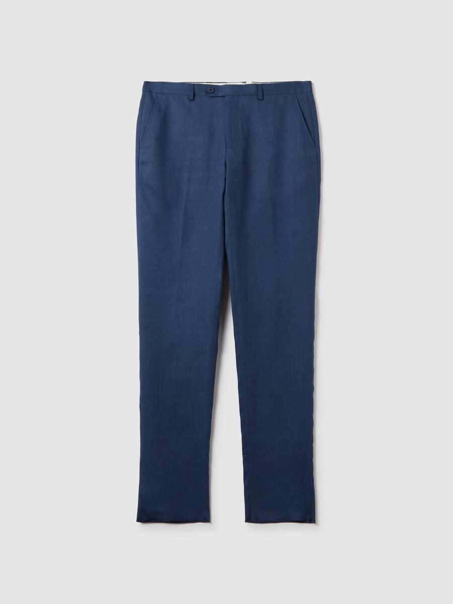 Contemporary regular-fit trousers in linen_4