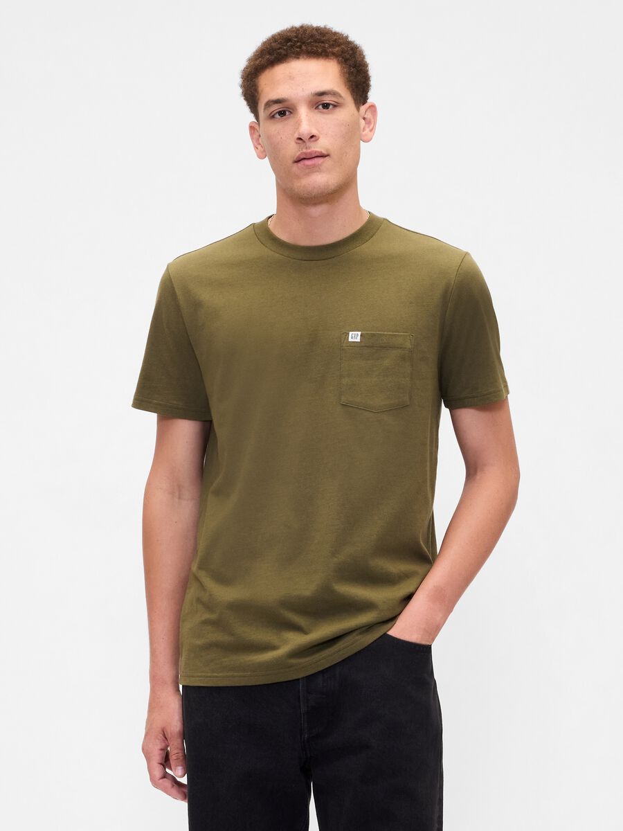Green Cotton Short Sleeve T-shirt_0