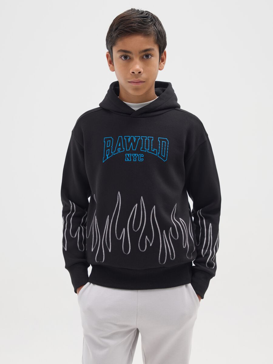 Boys' black regular fit cotton blend sweatshirt_0