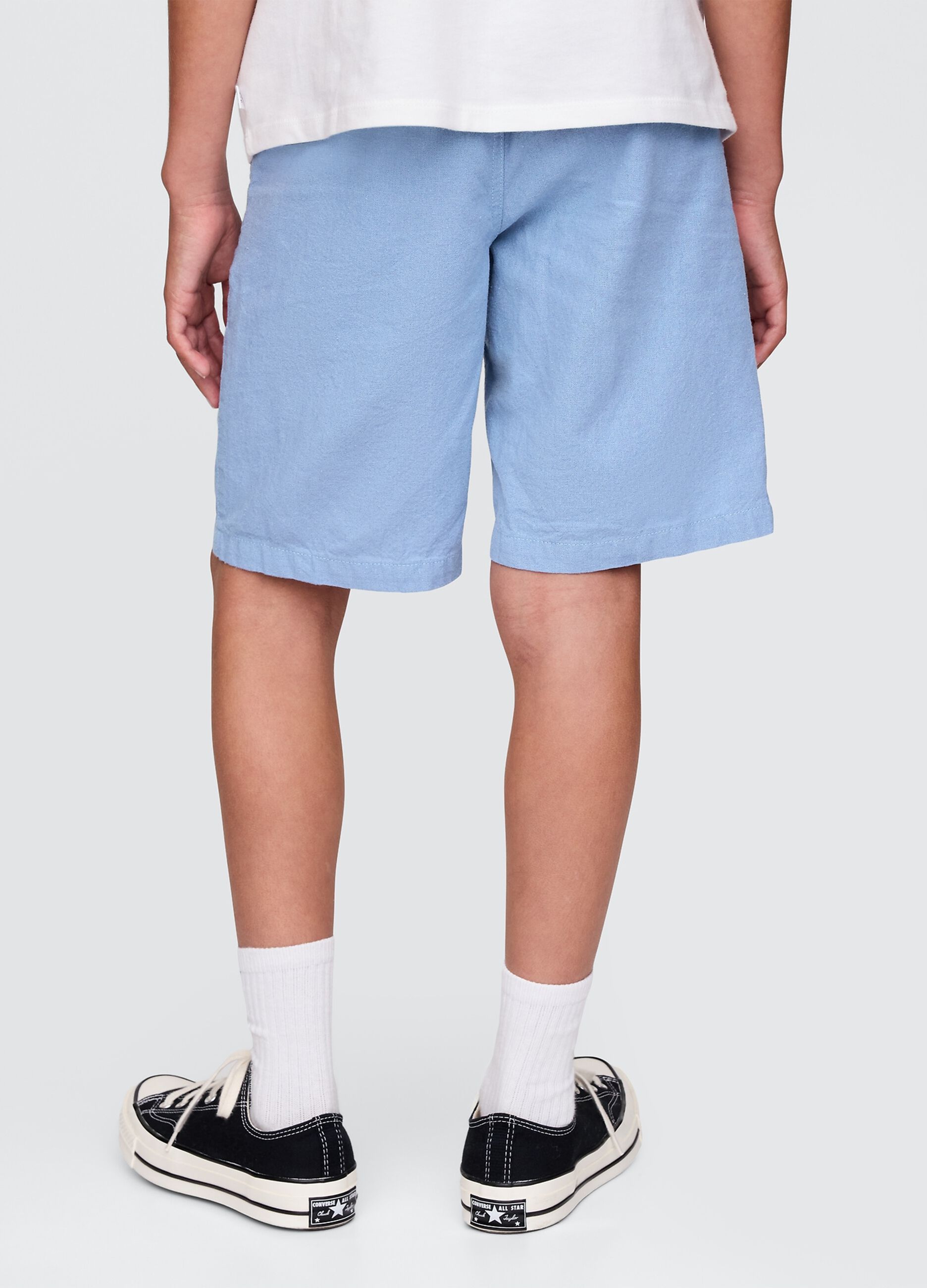 Blue linen and cotton shorts for children