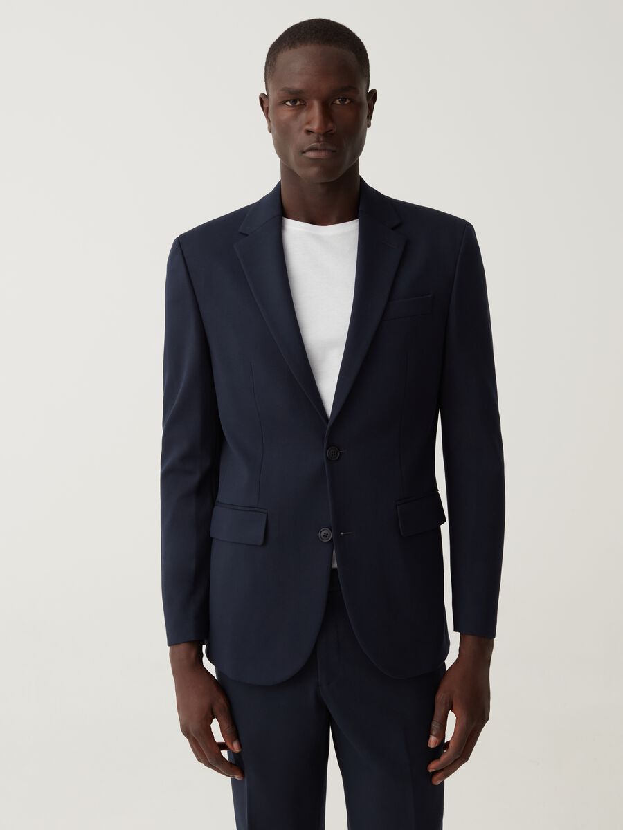 Blazer easy fit stretch blu navy_1
