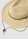 Beige fedora in pure paper fabric_1