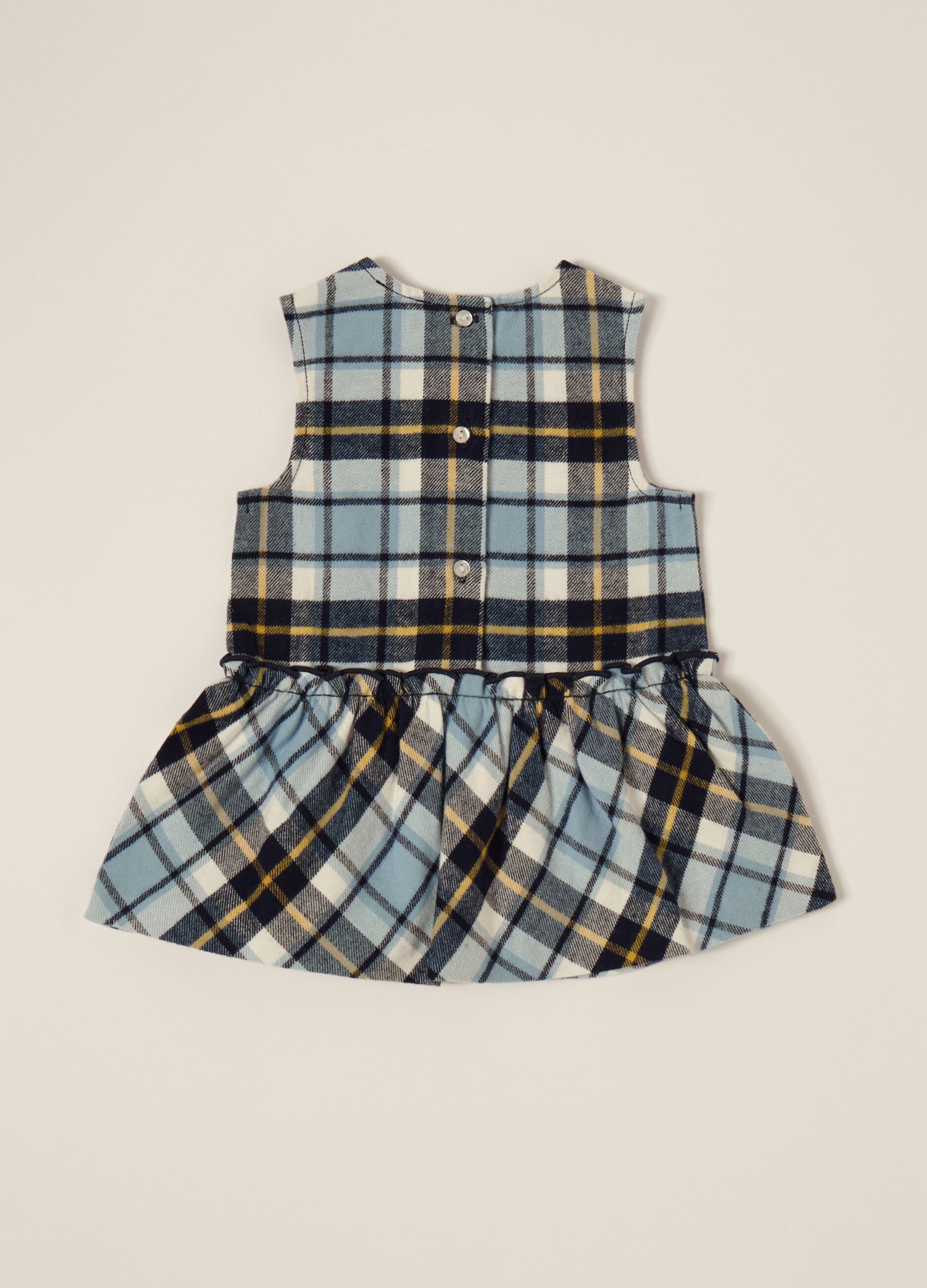 Blue cotton blend dress