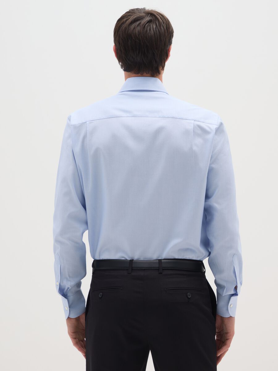Camicia in puro cotone azzurra regular fit_1