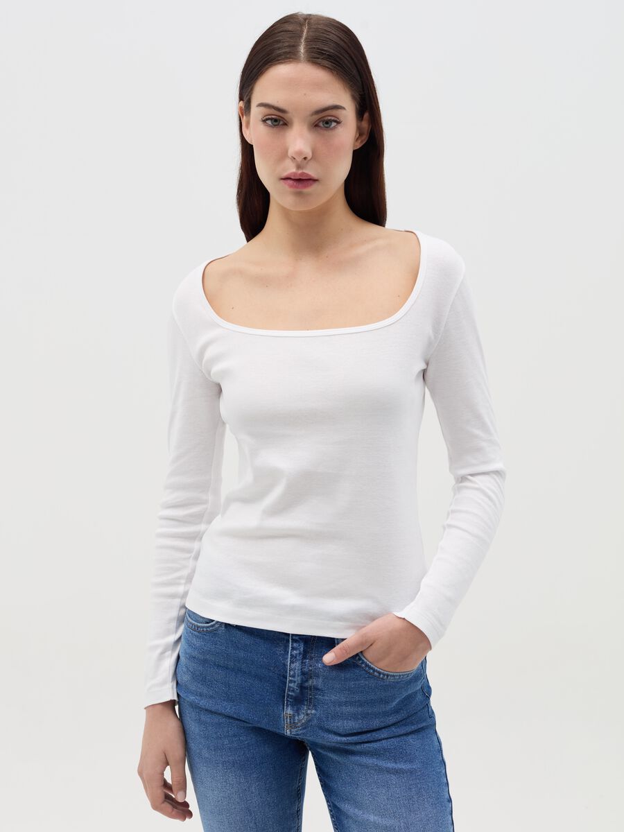 Cotton T-shirt with round neck_0