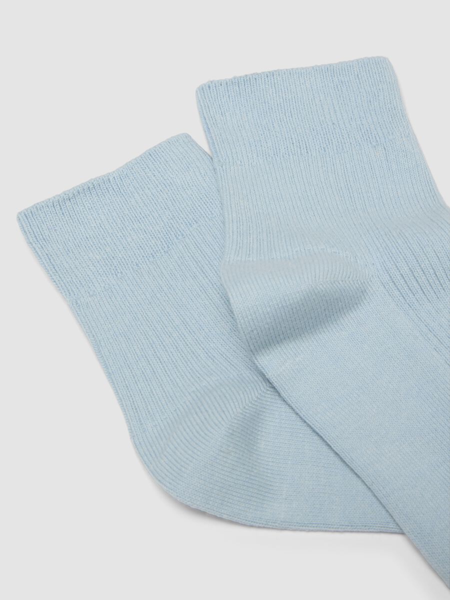 Blue stretch cotton socks_1