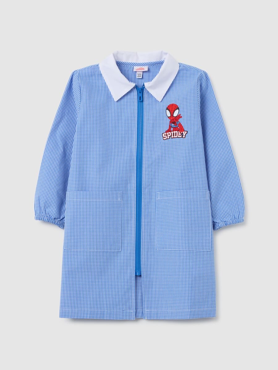 Multi-coloured cotton blend school apron for kids with Spidey_0