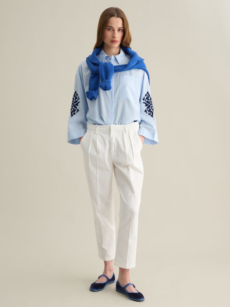 Light Blue Shirt with Embroidered Cotton Details_1