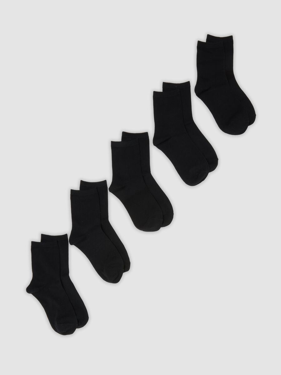 Pack of five black organic cotton socks_0