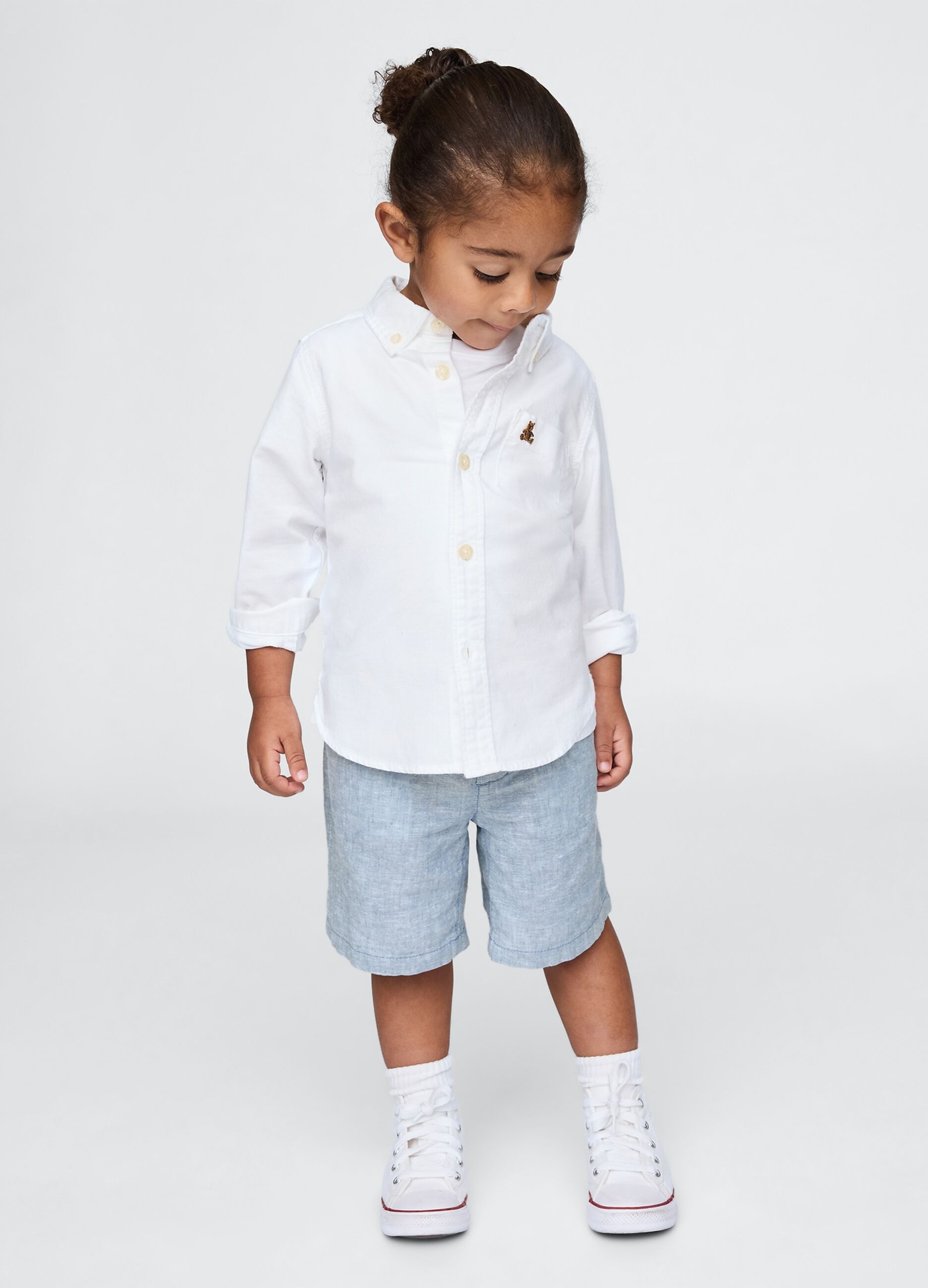 Children's Bermuda shorts in linen and cotton