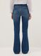 Blue cotton blend flare fit jeans_2