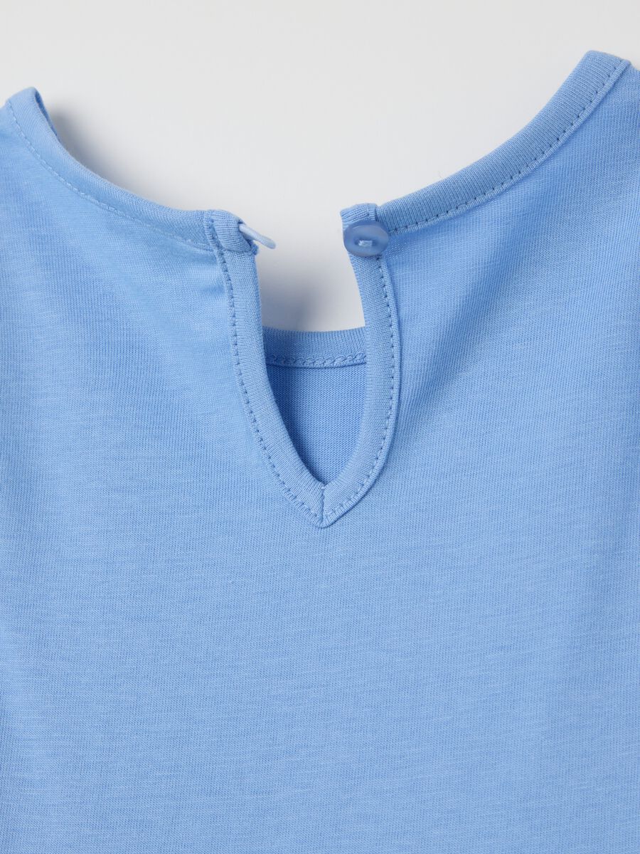 Blue Fagottino Summer Dress with Ruffled Sleeves_3
