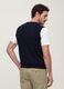 Blue viscose-blend waistcoat with deep V-neck, regular fit_3