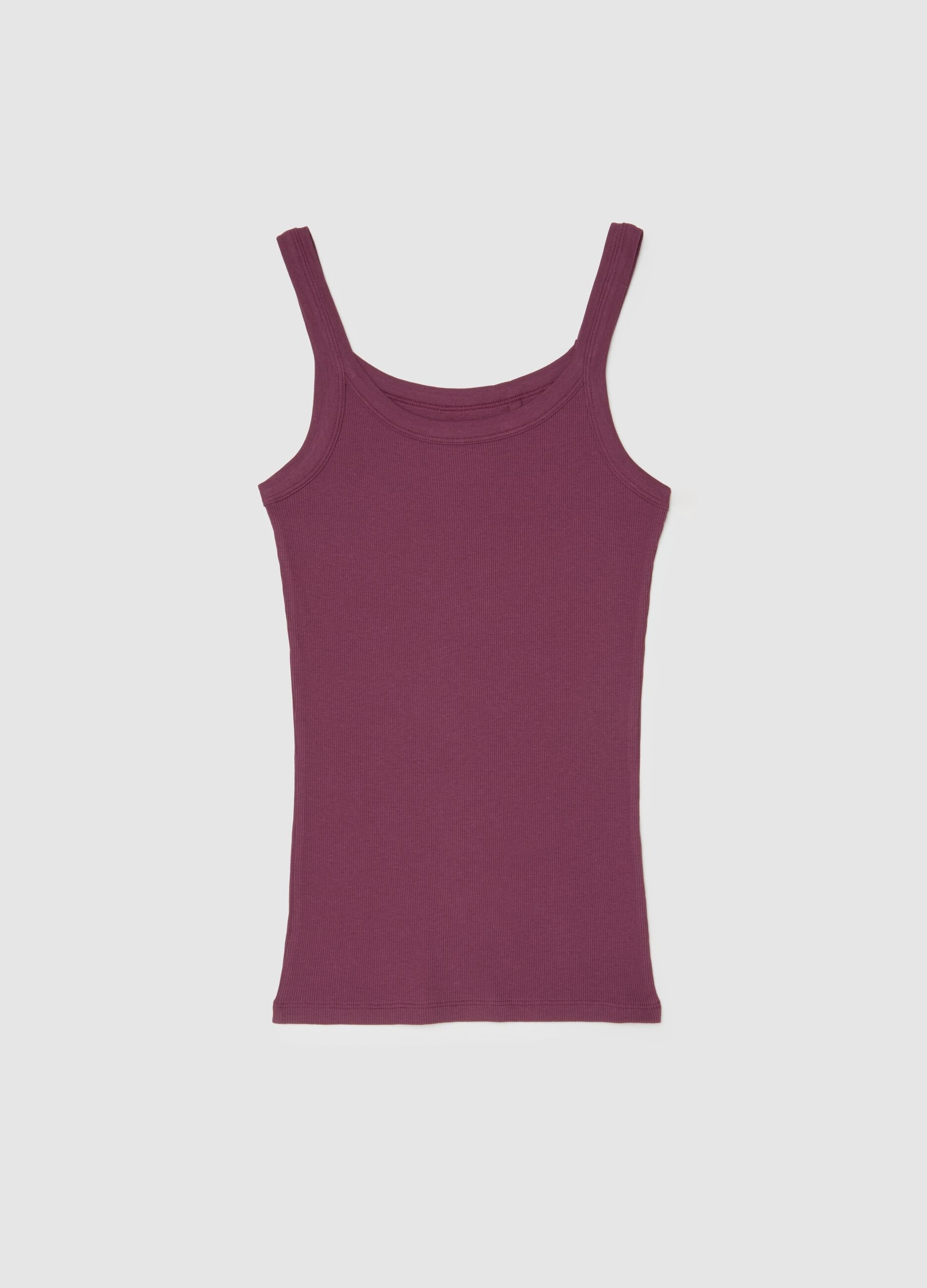 Purple pure cotton vest regular fit