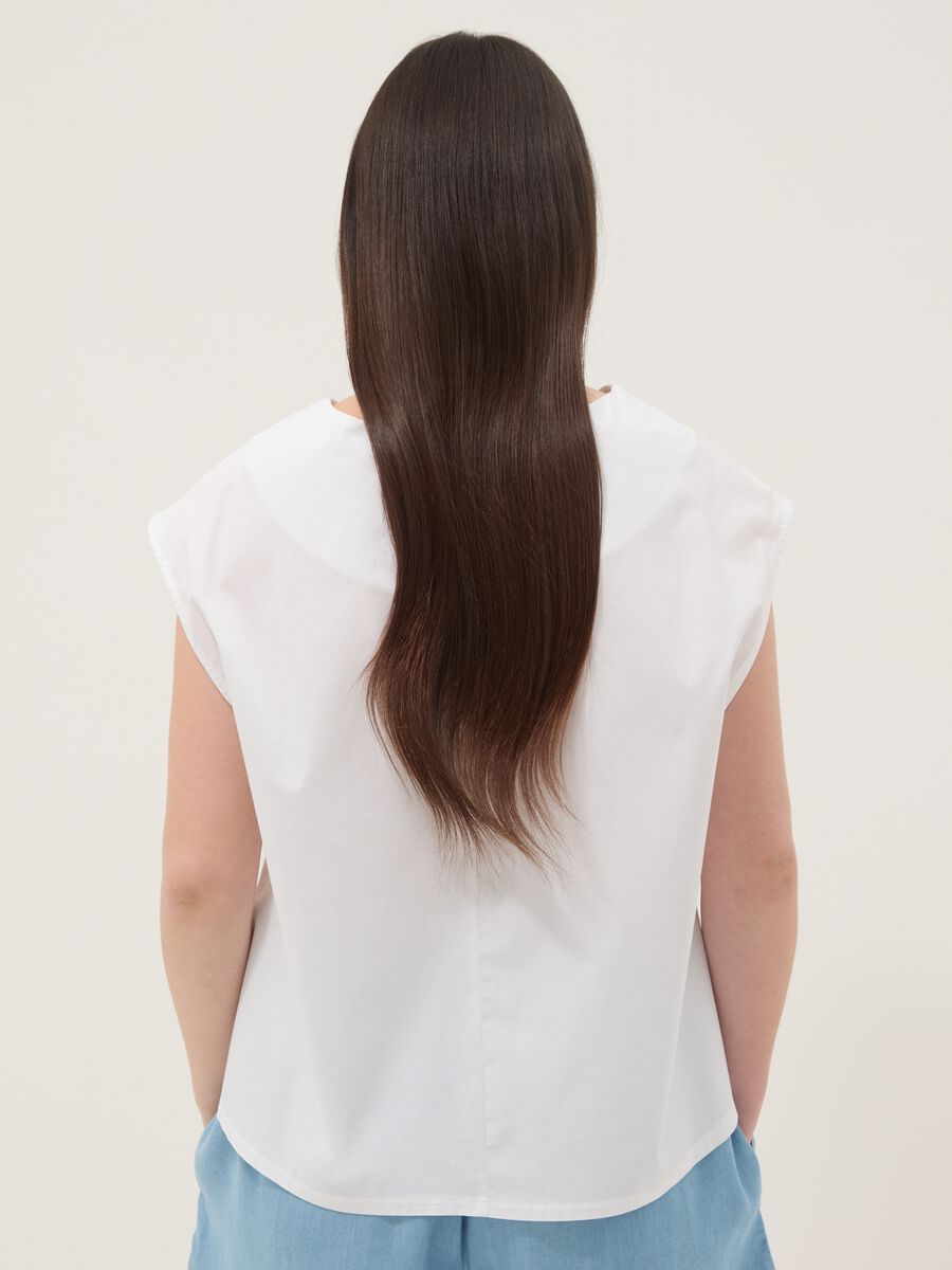 Blusa bianca in cotone elasticizzato_3