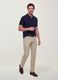 Beige pure cotton five-pocket trousers_0