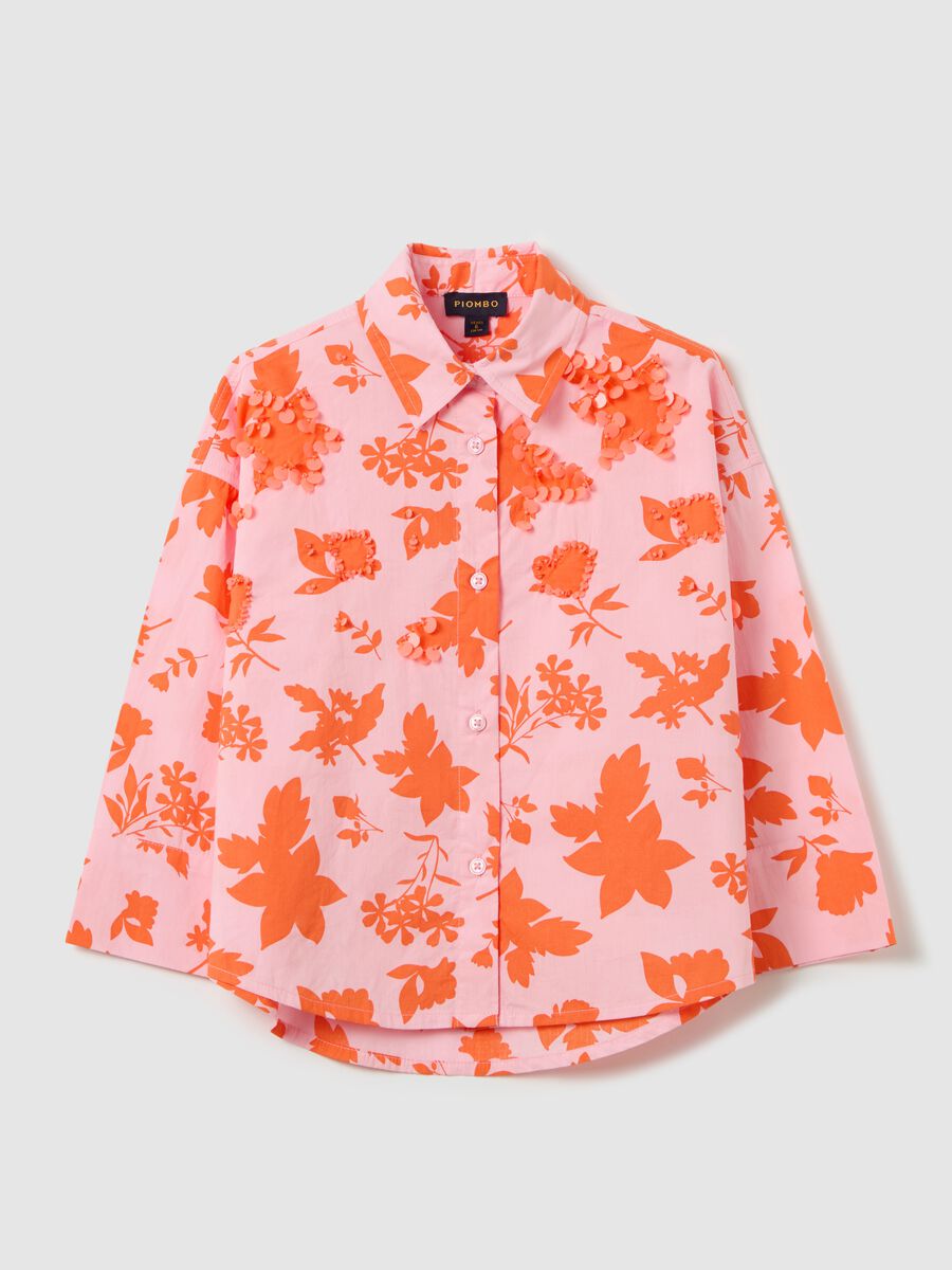 Foliage shirt in cotton with circles_3