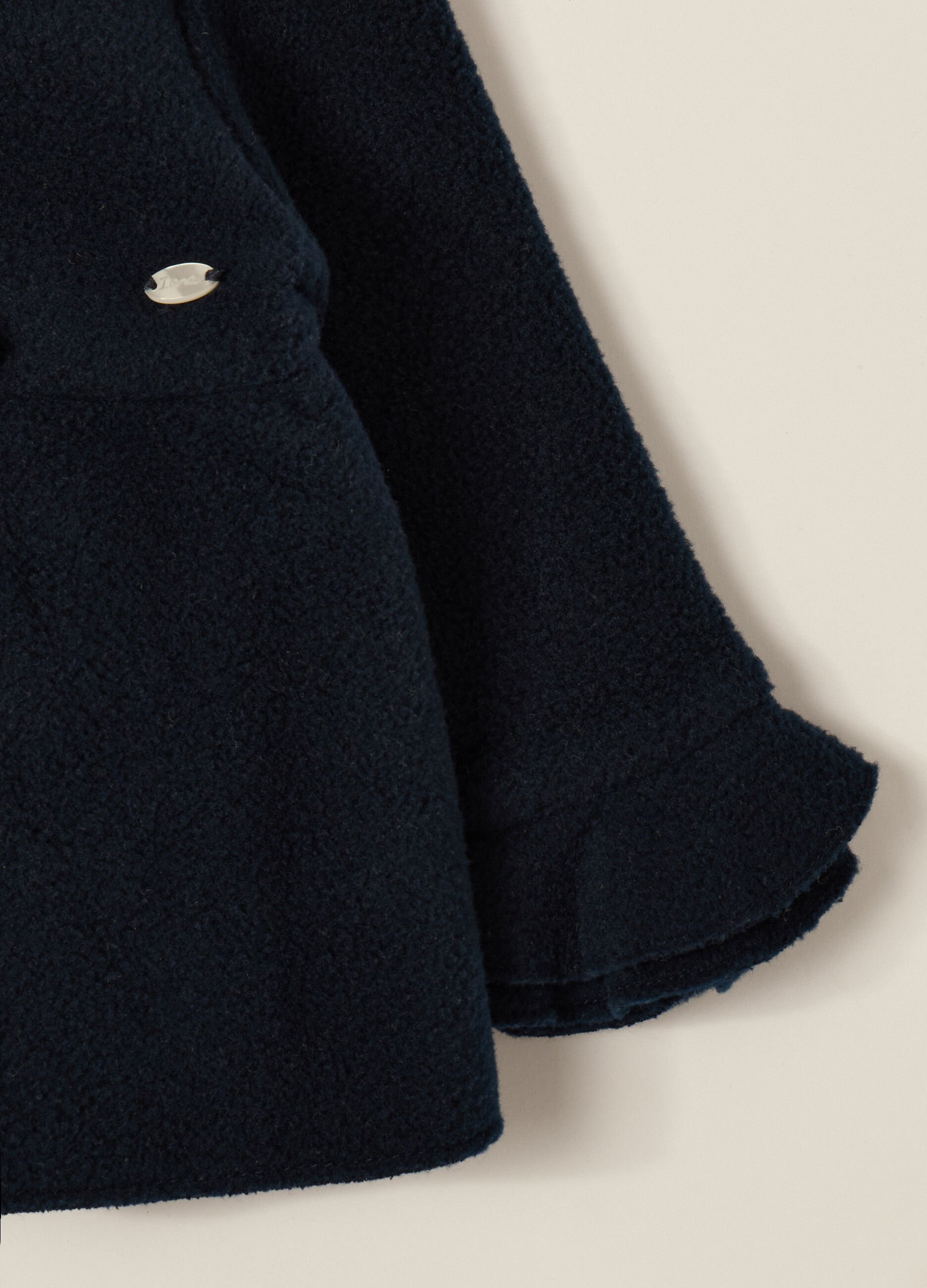 Blue coat in fleece and viscose mix