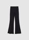 Black Stretch Cotton Flare Trousers_0