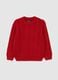 Maglione girocollo rosso da bambino regular fit con design a trecce_0