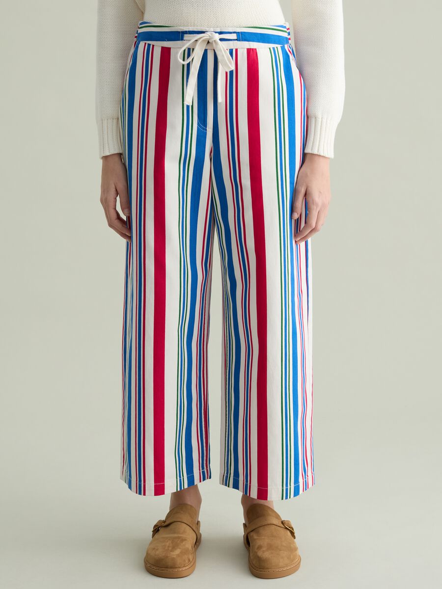 Wide-leg trousers with multicoloured stripes_1