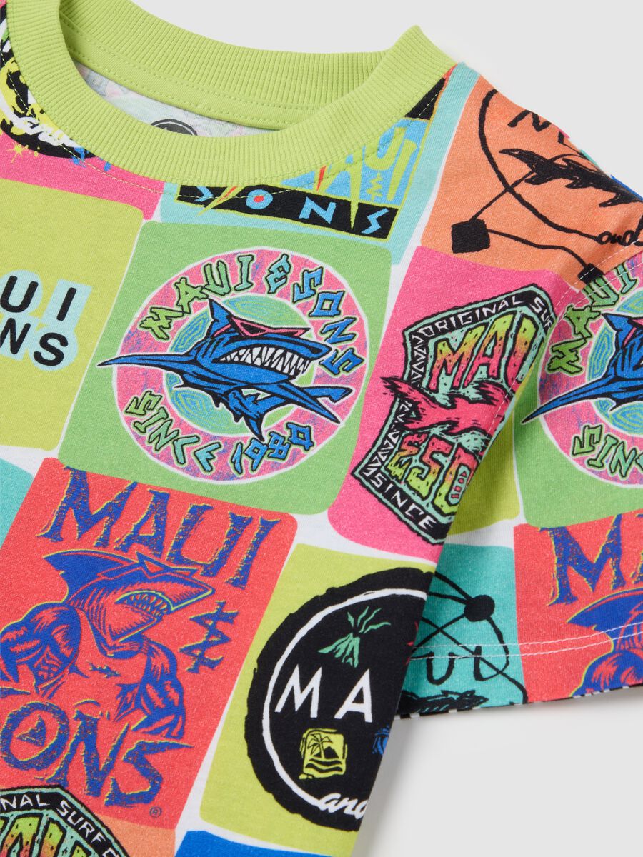 Short Sleeve T-Shirt with Colourful Maui & Sons Print_2
