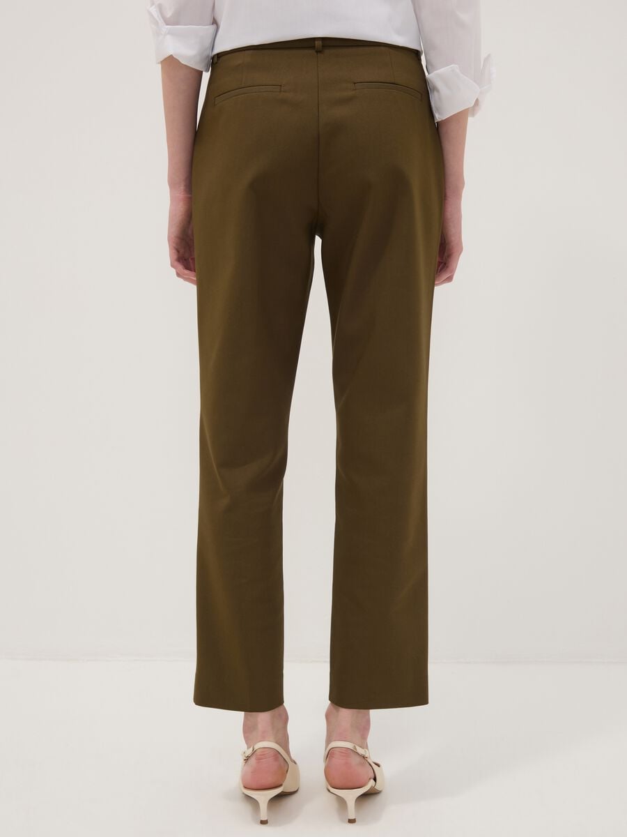 Pantaloni verdi in cotone elasticizzato slim_2