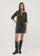 Cardigan verde in misto lana con colletto polo_1