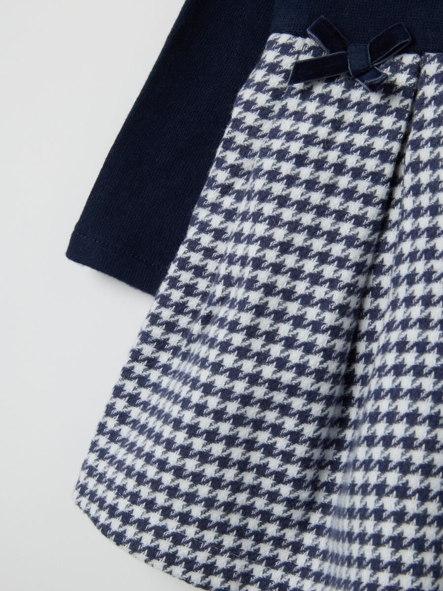 Abito multicolor a quadri da bimba in cotone elasticizzato wide fit_3