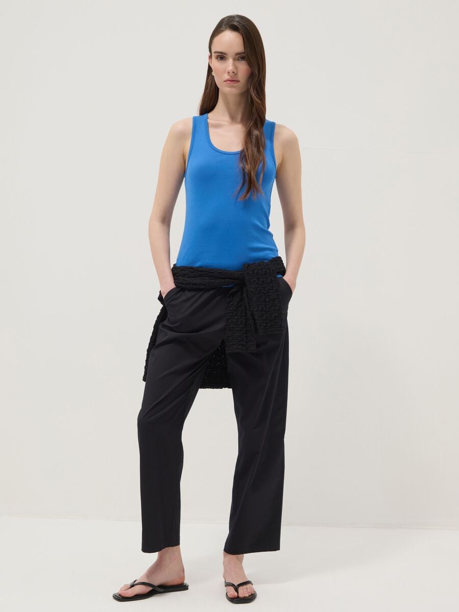 Canottiera blu in puro cotone_2