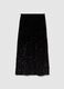 Black long skirt regular fit with sequins_4