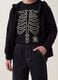 Black cotton and viscose blend joggers with elasticated waistband for boys_4