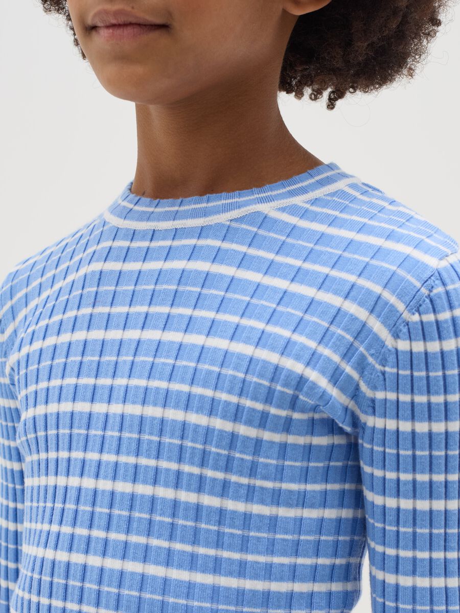 Ribbed T-shirt with striped pattern_2
